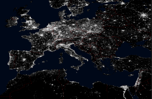 consumo energia in europa - Dallo spazio